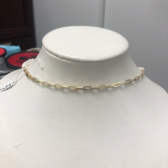 🆕 16 inch 5-6 mm south sea pearl and silver chain gold plated - Picture 4 of 4